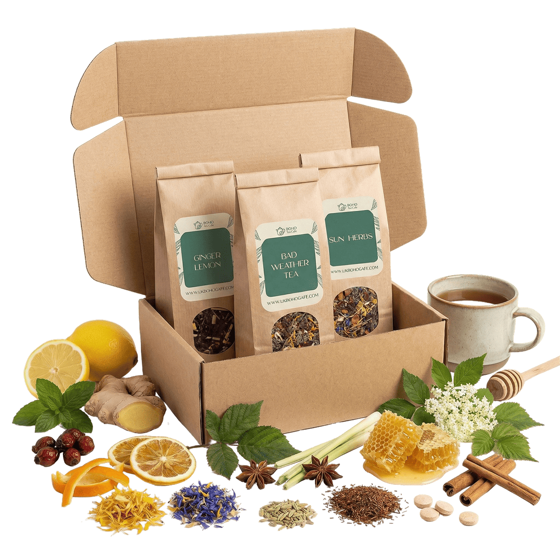 Immunity Tea Pack - 3 Wellness Teas | Ginger Lemon & Herbs